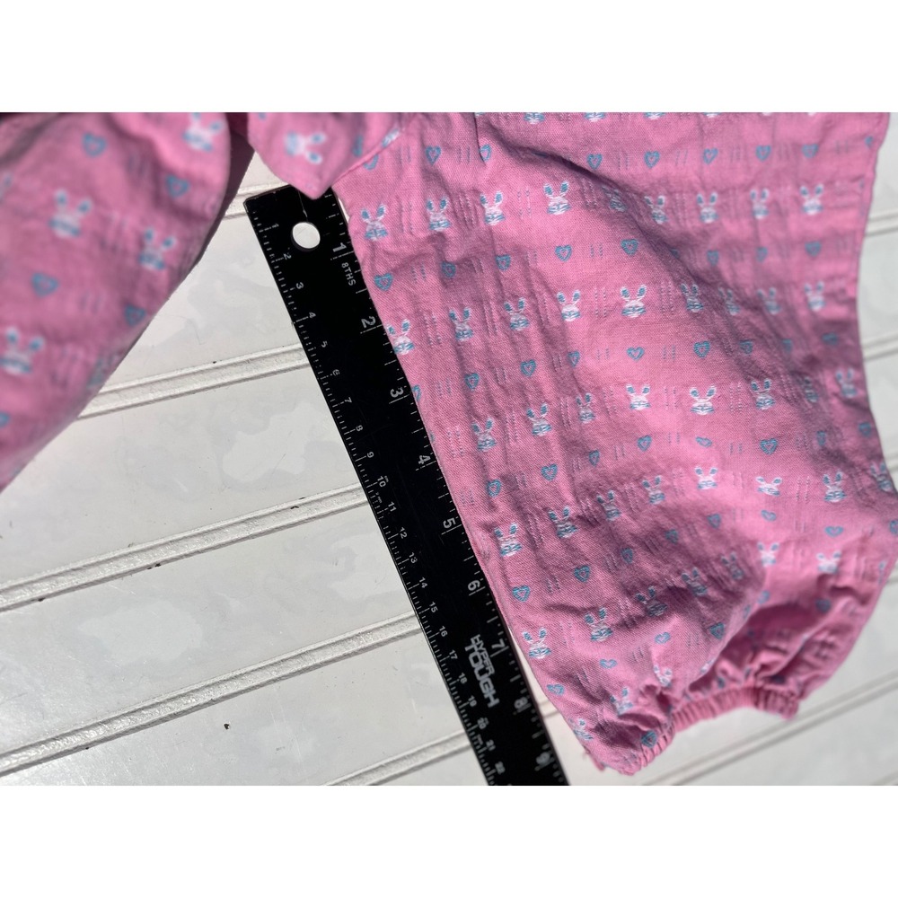 OshKosh Bgosh Vintage Pink Bunny Heart Print Pants 12M Baby Girl 100% Cotton - Picture 8 of 8